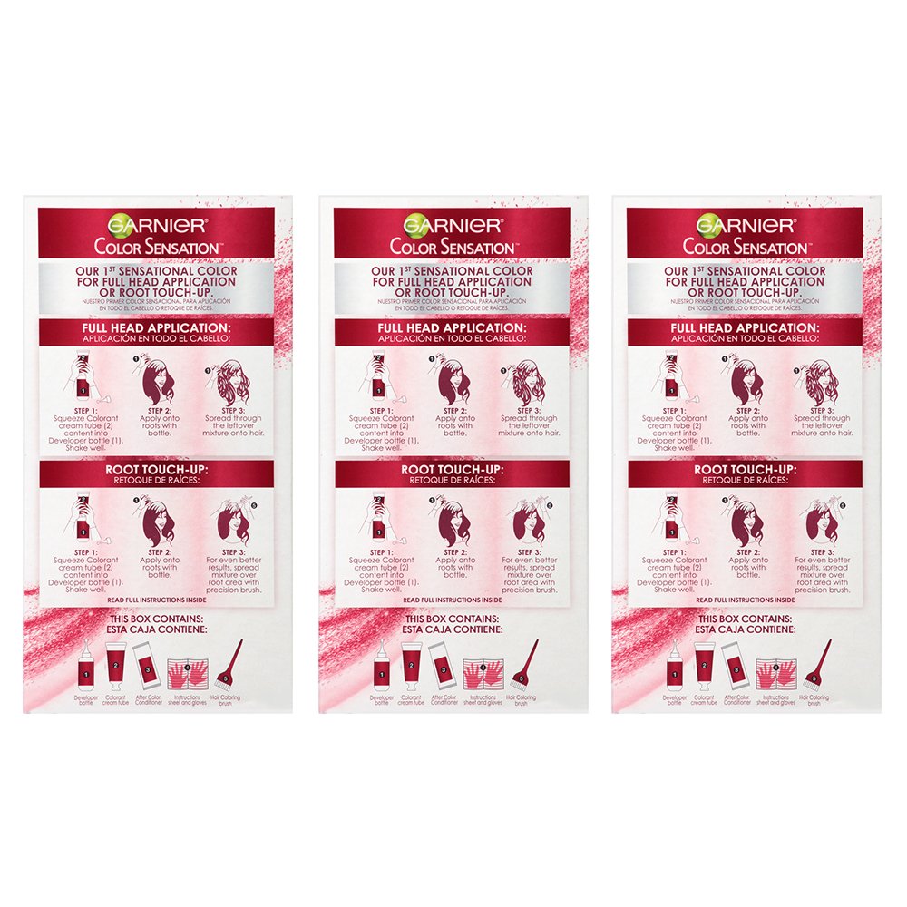 Garnier Color Sensation Hair Color Cream, 4.0 Snow Day Cocoa (Dark Brown), (Pack of 3) (Packaging May Vary)