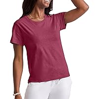 Hanes Originals Tri-Blend, Curved-Hem Tee, Classic Crewneck T-Shirt for Women, Plus