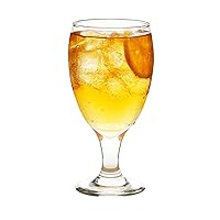 Libbey Classic Clear Glass Goblets Set of 12, Dishwasher Safe Drinking Goblets for Iced Tea, Sangria, and More, Ideal Goblet Glassware for Parties