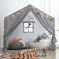Kids Play Tent, Razee Large Playhouse Tent Indoor, Play House Kids Tent Castle Tent for Girls Boys, Play Cottage (Grey)