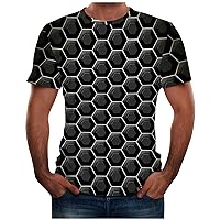 Mens Shirts,Summer Casual 3D Printed Plus Size Loose Fashion Short Sleeve Round Neck Top T-Shirt Tee Blouse 2024