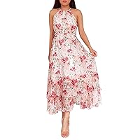 Women Summer Fashion Casual Sling Dresses Loose Elegant Loose Dress Halter Summer Dress