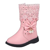 Slipper Boots for Girls Girls High Top Shoes Fashion Flowers Plus Velvet Warm Boots Non Slip Girls Size 11 Boots