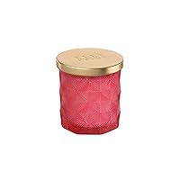 1136023HP Embossed Glass Candle 7 Oz-Grapefruit & Rose, Pink