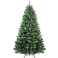 5ft Christmas Tree, Premium Hinged Spruce Artificial Holiday Christmas Pine Tree, Ideal for Home, Office, and Xmas Party Decoration, Includes Metal Foldable Stand