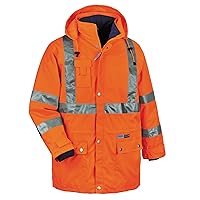 Ergodyne GloWear 8385 ANSI High Visibility 4-in-1 Reflective Safety Jacket, Orange, 2XL
