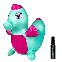 WADDLE Bouncy Hopper Inflatable Hopping Animal, Indoors and Outdoors Toy for Toddlers and Kids, Pump Included, Boys and Girls Ages 2 Years and Up (Blue Seahorse)