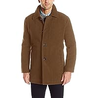 Cole Haan mens Button Up Wool Plush Car Coat