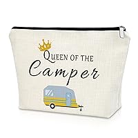 Happy Camper Gift Makeup Bags Camping Lover Gifts for Women Friend Cosmetic Bag Family Vacation Gift Ideas Mother's Day Gift Cute Motorhome Outdoor Gifts Birthday Christmas Gifts Travel Bag