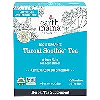 Earth Mama Organic Throat Soothie™ Tea with Elderflower | Immune Support Formulated without Licorice | Safe for Kids & During Pregnancy, 16 Teabags Per Box