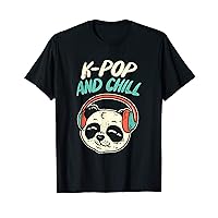 Korea Pop and Chill Fan Panda Music T-Shirt