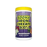 Grow More 0.2-0-0 EDDHA Iron Chelate (6% Iron) for Greener Plants & Lawns on Soils w/pH Above 7-1lb of Water Soluble Chelated Iron for Plants, Lawns, & Trees - Iron Supplement for Plants