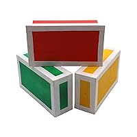 Juggling Wooden Cigar Box Set of 3 -Red/Yellow/Green
