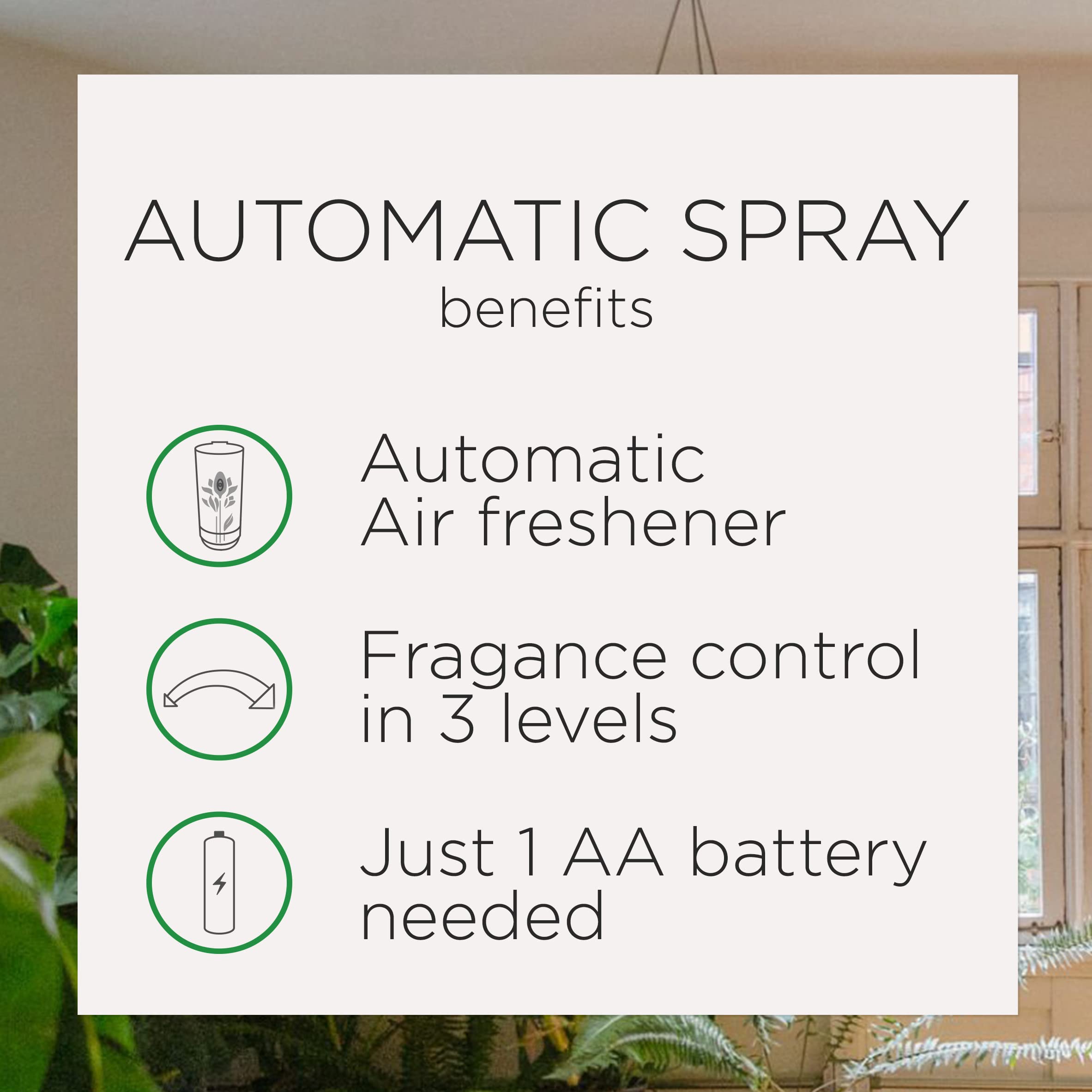 Air Wick Automatic Air Freshener Spray Refill, 2ct, Fresh Waters, Odor Neutralization, Essential Oils