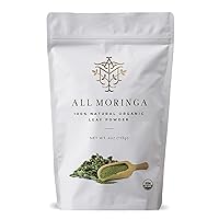 Raw Organic Moringa Oleifera Leaf Powder Superfood, Loaded with Vitamins and Minerals, Powerful Antioxidants, Natural Antibiotic, Certified 100% Organic (8 Ounce)