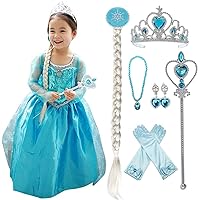 Princess Costume Dress Up with Accessories for Little Girls' Christmas and Birthday Parties