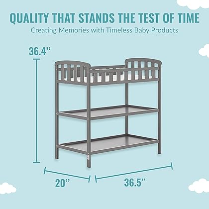 Dream On Me Emily Changing Table In Steel Grey, Comes With 1