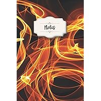 Fire Dancing Flame Swirls Pattern Composition Journal: Ruled Paper Notebook Journal | Wide Blank Journal for Women Men Teens Kids Students Girls Boys ... School College | 120 Page Notebook 6x9 inches