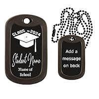 Class of 2024 Graduation Dog Tag - Personalized Student Name and School, Graduation Gift