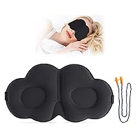 Sleep Mask,Soft 3D Contoured Silky Blindfold Eye Mask for Sleeping and Side Sleepers,Eye Cover with Adjustable Strap Suitable Gift for Men Women Kids(Black)