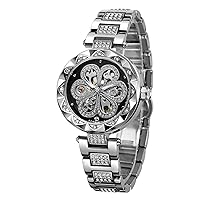 Forsining Women's Watch Analogue Dial Automatic Skeleton Wrist Watch with Stainless Steel Bracelet