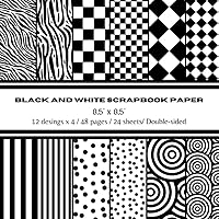 Black and White Scrapbook Paper: Black and White paper desings for crafts