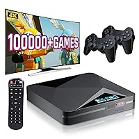 Super Console X2PRO Built-in 100K + Classic Games Retro Video Game Console, Game&TV System in 1, 4K TV / AV Output Video Game Console 60 + Emulators S905X2 Quad-Core Gaming System,2 Wireless handle