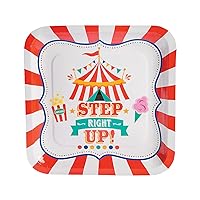 Fun Express - Carnival Dinner Plates for Birthday - Party Supplies - Print Tableware - Print Plates & Bowls - Birthday - 8 Pieces