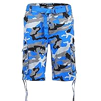 VICTORIOUS Men's Belted Ripstop Twill Camo Cargo Short