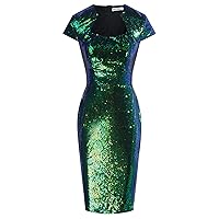 Grace Karin Womens 50s 60s Vintage Pencil Dress Bodycon Cap Sleeve Dress