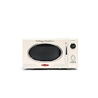 Nostalgia Retro Countertop Microwave Oven - Large 800-Watt - 0.9 cu ft - 12 Pre-Programmed Cooking Settings - Digital Clock - Kitchen Appliances - Ivory