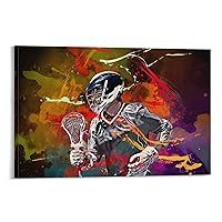Invogueyy Lacrosse Wall Decoration Sports Room Decoration Boys Room Decoration Poster Canvas Painting Posters And Prints Wall Art Pictures for Living Room Bedroom Decor 16x24inch(40x60cm) Frame-style