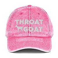 Throat Goat Hat (Embroidered Vintage Cotton Twill Cap) Funny Vulgar Hats