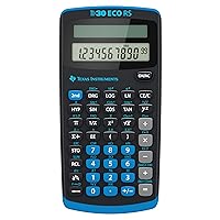 Texas Instruments TI-30 ECO RS Solar Powered School Calculator - 10 Digit Display - Black