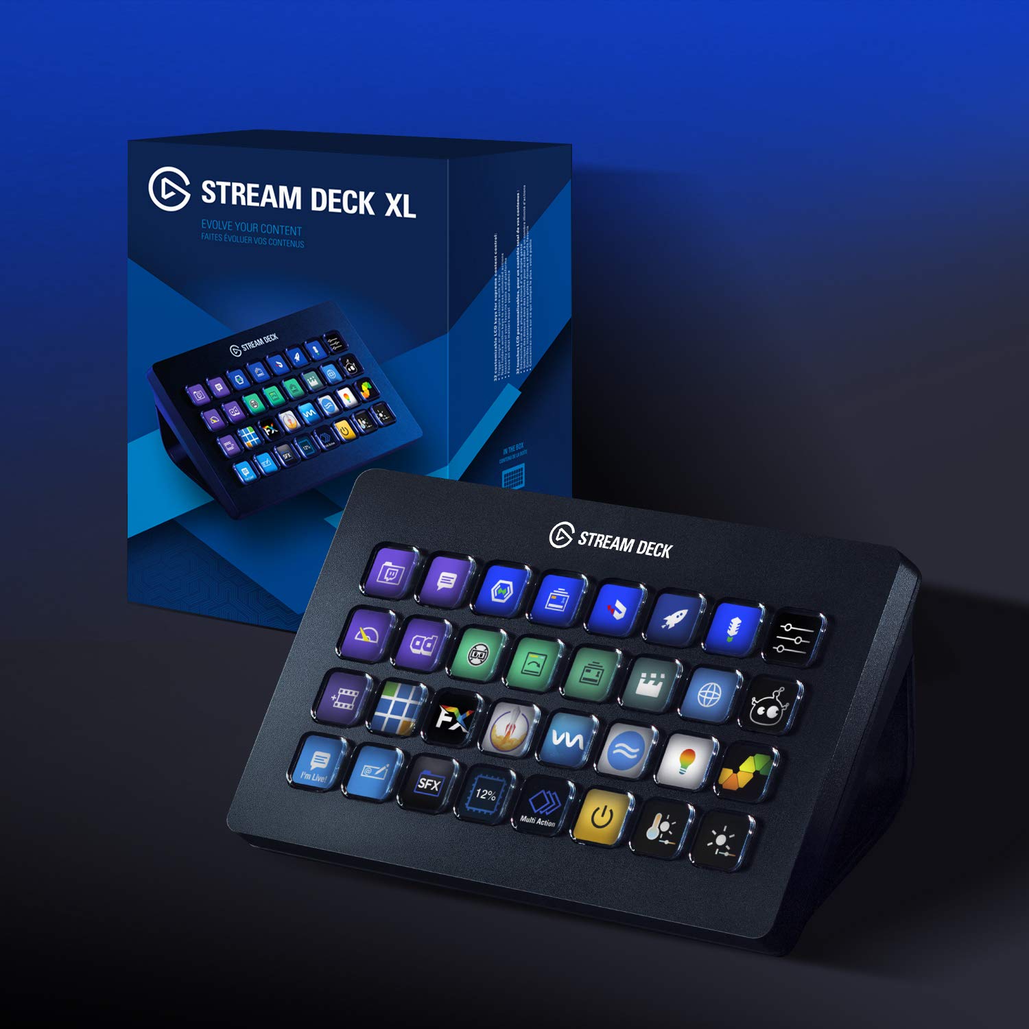Elgato Stream Deck XL – Advanced Studio Controller, 32 macro keys, trigger actions in apps and software like OBS, Twitch, ​YouTube and more, works with Mac and PC