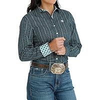 CINCH Western Shirt Womens L/S Button Contrast Trim XS Blue MSW9165044