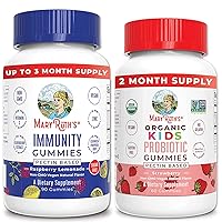 MaryRuth Organics Elderberry Gummies for Immune Support (Sugar Free) & Kids Probiotic USDA Organic Gummies Bundle | Supports Immune Function | Digestive & Gut Health Supplement for Kids