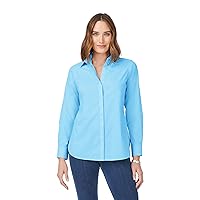 Foxcroft Women's Kylie Long Sleeve Solid Stretch Blouse