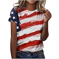 Tops for Women Short Sleeve T-Shirt Graphic Printed Tunic Tees Fashion Loose Blouses Pullover Ladies Trendy Clothes