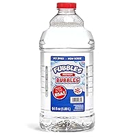 Bubbles by Fubbles| Made in The USA |64oz Non Toxic Bubble Solution |Bubble Refill for Bubble Machines and Toys, Clear,12381
