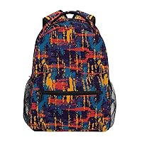ALAZA Abstract Geometric Rainbow Backpack for Women Men,Travel Trip Casual Daypack College Bookbag Laptop Bag Work Business Shoulder Bag Fit for 14 Inch Laptop