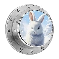 Snow Bunny Rabbit Kitchen Timer Countdown Cooking Timer Reminder Wind Up Timer for Home Study
