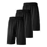 Hat and Beyond Mens Lightweight Basic Mesh Shorts 3-Pack Basketball Jersey Workout Fitness Gym Short