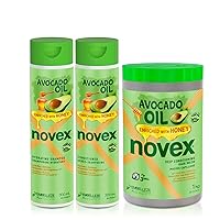NOVEX Avocado Oil Hair Mask, Shampoo And Conditioner Set - Enriched with 100% Organic Avocado Oil – For Stronger Smoother Shinier Hair