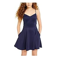Womens Bow A-line Dress, Blue, 5