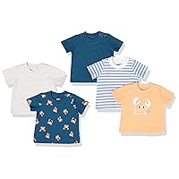 Amazon Essentials Baby Boys' Short-Sleeve Tee, Pack of 5
