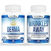 NutraPro Anti Wrinkles and Fine Lines Skin Vitamins+Derma Skin Supplement for Hydrated, Glowing Skin