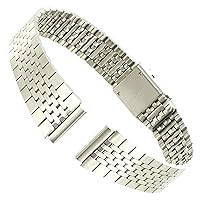 13mm Milano Brushed Stainless Steel Adjustable Clasp Ladies Watch Band Long