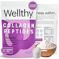 Collagen Peptides Protein Powder - Grass Fed Hydrolyzed Collagen for Hair Growth, Skin, Nails, Gut and Joint Support - 20,000mg Collagen & 18g Protein | Unflavored (15 Servings)
