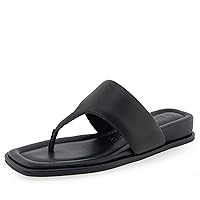What's What Women's Barry Slide Sandal, Black Leather, 9.5